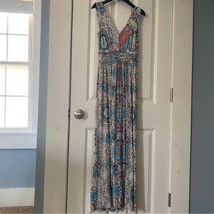 Anthropologie Medallion Maxi Dress
blue motif, Womens XS Petite